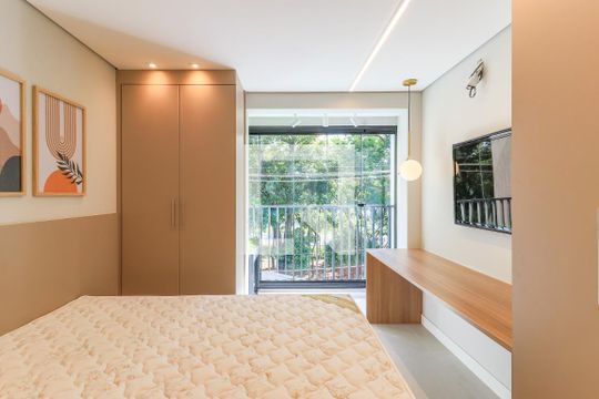Sala/Quarto de kitnet/studio para alugar com 1 quarto, 25m² em Brooklin Paulista, São Paulo