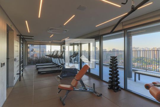 Área comum - Academia de kitnet/studio para alugar com 1 quarto, 25m² em Brooklin Paulista, São Paulo