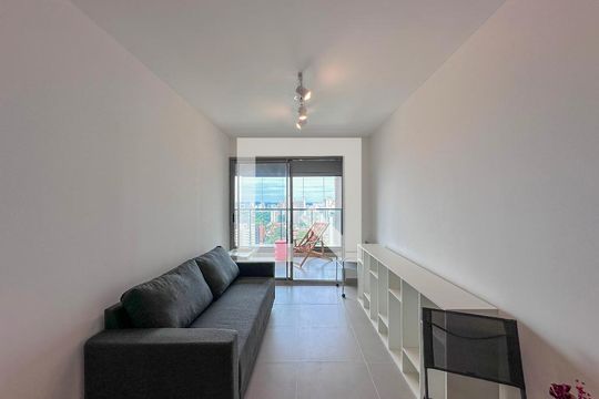 Sala de apartamento à venda com 1 quarto, 41m² em Santo Amaro, São Paulo