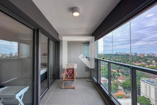 Sacada de apartamento à venda com 1 quarto, 41m² em Santo Amaro, São Paulo