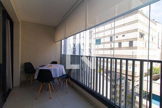 Varanda de apartamento para alugar com 1 quarto, 40m² em Bela Vista, São Paulo