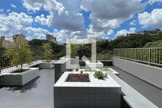 Área gourmet de kitnet/studio para alugar com 1 quarto, 24m² em Cerqueira César, São Paulo