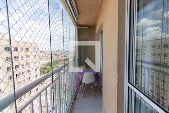 Varanda da Sala de apartamento à venda com 1 quarto, 34m² em Vila Penteado, São Paulo
