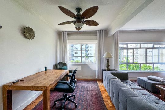 Sala de apartamento para alugar com 1 quarto, 100m² em Vila Nova Conceição, São Paulo