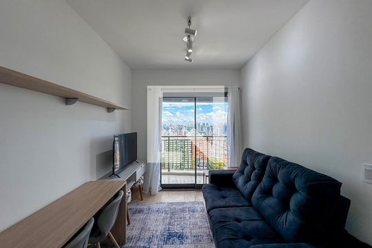 Sala de apartamento para alugar com 1 quarto, 34m² em Santo Amaro, São Paulo