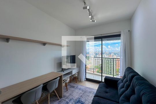 Sala de apartamento para alugar com 1 quarto, 34m² em Santo Amaro, São Paulo