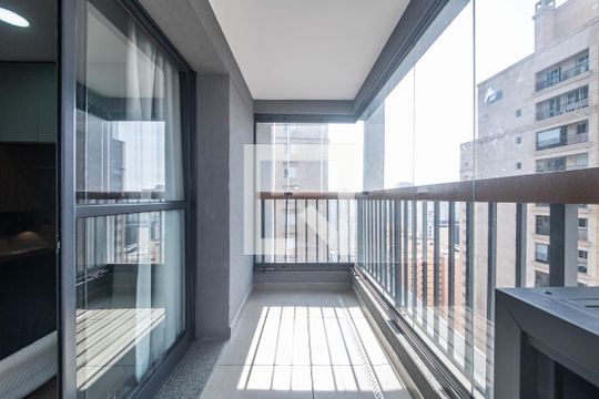 Varanda Studio de apartamento para alugar com 1 quarto, 25m² em Brooklin Paulista, São Paulo