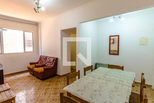Sala de apartamento para alugar com 1 quarto, 55m² em Guilhermina, Praia Grande