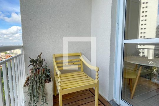 Varanda da sala  de apartamento para alugar com 1 quarto, 50m² em Vila Andrade, São Paulo