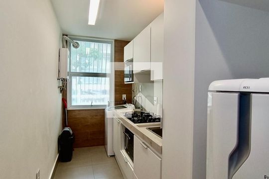 Cozinha americana de apartamento para alugar com 2 quartos, 55m² em Ipanema, Rio de Janeiro