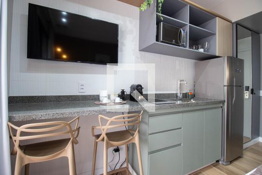 Cozinha de apartamento à venda com 1 quarto, 22m² em Vila Mariana, São Paulo