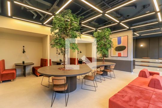 Área comum - Coworking de apartamento à venda com 1 quarto, 37m² em Santo Amaro, São Paulo