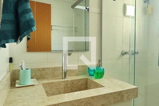 Banheiro do Quarto 3 - Suíte de apartamento à venda com 3 quartos, 85m² em Campestre, Santo André