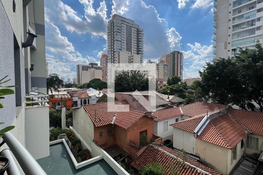 Vista da Sacada de kitnet/studio à venda com 1 quarto, 50m² em Pinheiros, São Paulo