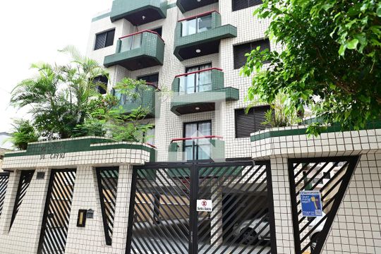 Fachada de apartamento para alugar com 1 quarto, 60m² em Vila Caiçara, Praia Grande