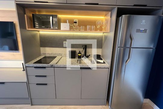 Cozinha - Armários de kitnet/studio à venda com 1 quarto, 28m² em Pinheiros, São Paulo