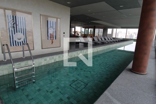 Área Comum - Piscina de kitnet/studio para alugar com 1 quarto, 29m² em Indianópolis, São Paulo
