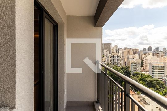 Varanda de kitnet/studio para alugar com 1 quarto, 27m² em Vila Buarque, São Paulo