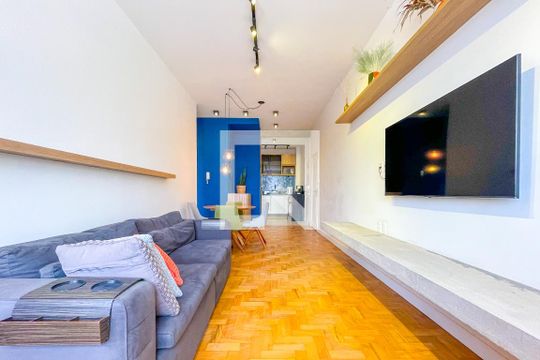 Sala de apartamento para alugar com 1 quarto, 77m² em Cerqueira César, São Paulo