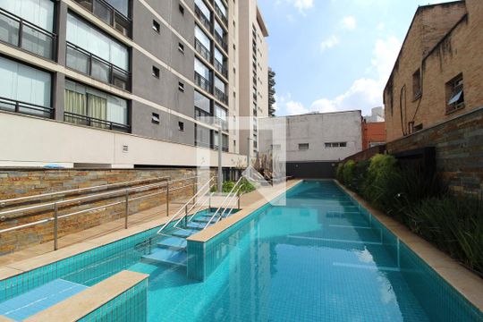 Área Comum - Piscina de kitnet/studio para alugar com 1 quarto, 29m² em Itaim Bibi, São Paulo