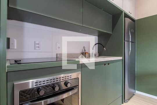 Cozinha de kitnet/studio à venda com 1 quarto, 29m² em Brooklin Paulista, São Paulo