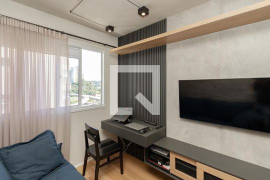 Sala de apartamento à venda com 1 quarto, 28m² em Jardim Caravelas, São Paulo