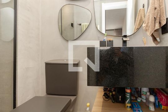 Banheiro de apartamento à venda com 1 quarto, 28m² em Jardim Caravelas, São Paulo