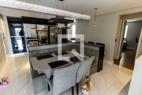 Detalhe Sala de apartamento para alugar com 3 quartos, 112m² em Chácara Agrindus, Taboão da Serra