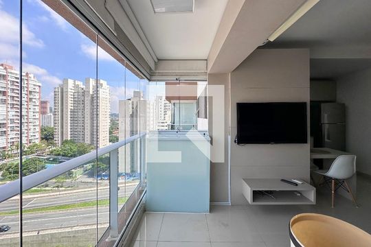 Sacada de kitnet/studio para alugar com 1 quarto, 38m² em Brooklin Paulista, São Paulo