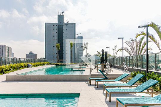 Área comum - Piscina de kitnet/studio para alugar com 1 quarto, 25m² em Santo Amaro, São Paulo