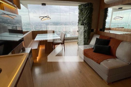Sala de estar de apartamento à venda com 1 quarto, 36m² em Butantã, São Paulo