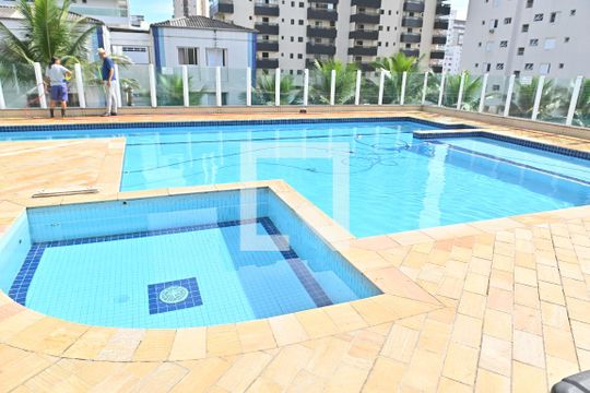 Área comum - Piscina de apartamento para alugar com 3 quartos, 146m² em Caiçara, Praia Grande