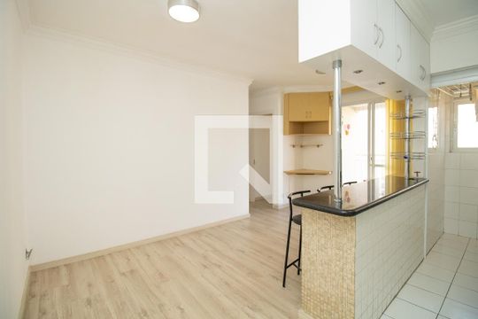 Sala vista terraço de apartamento à venda com 2 quartos, 55m² em Vila Olímpia, São Paulo