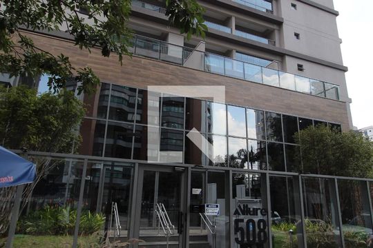 Fachada do Prédio de kitnet/studio para alugar com 1 quarto, 31m² em Indianópolis, São Paulo
