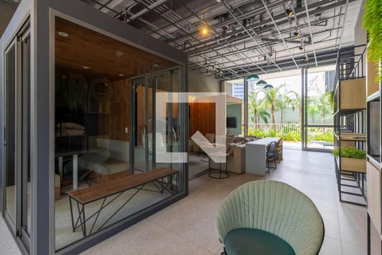 Área comum - Coworking de kitnet/studio para alugar com 1 quarto, 27m² em Pinheiros, São Paulo