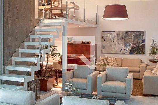 Sala de apartamento à venda com 4 quartos, 216m² em Belvedere, Belo Horizonte