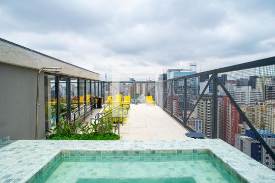 Área comum - Piscina de apartamento à venda com 1 quarto, 37m² em Consolação, São Paulo
