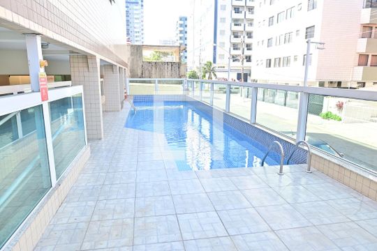 Área comum - Piscina de apartamento para alugar com 2 quartos, 85m² em Ocian, Praia Grande