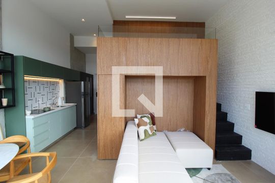 Sala de kitnet/studio para alugar com 1 quarto, 38m² em Indianópolis, São Paulo