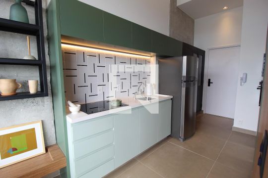 Cozinha de kitnet/studio para alugar com 1 quarto, 38m² em Indianópolis, São Paulo