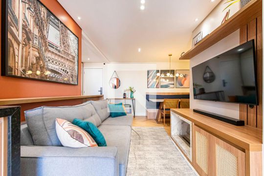 Sala de apartamento à venda com 2 quartos, 61m² em Silveira, Santo André