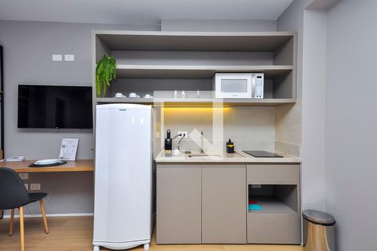 Cozinha de kitnet/studio à venda com 1 quarto, 36m² em Jardim Paulista, São Paulo