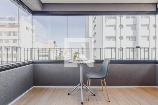 Varanda de apartamento à venda com 1 quarto, 51m² em Jardim Paulista, São Paulo