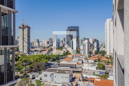 Vista da Sala de kitnet/studio à venda com 1 quarto, 24m² em Pinheiros, São Paulo