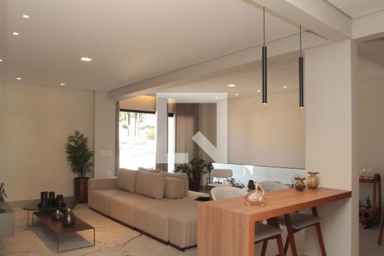 sala de casa de condomínio para alugar com 3 quartos, 208m² em Garças, Belo Horizonte