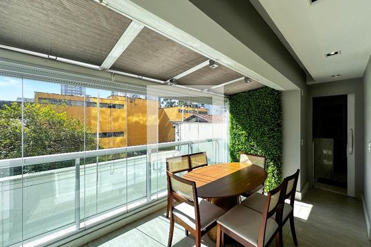 Sacada de apartamento à venda com 1 quarto, 58m² em Brooklin Paulista, São Paulo