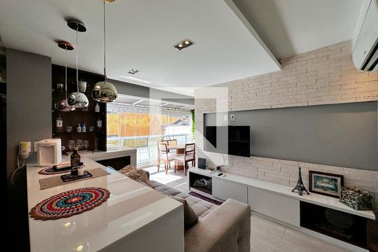 Sala de apartamento à venda com 1 quarto, 58m² em Brooklin Paulista, São Paulo