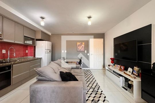 Sala de apartamento à venda com 1 quarto, 38m² em Parque São Vicente, Santo André
