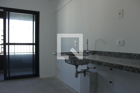 Cozinha de kitnet/studio à venda com 1 quarto, 21m² em Jardim Paulista, São Paulo