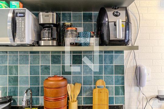 Cozinha de kitnet/studio para alugar com 1 quarto, 27m² em Vila Buarque, São Paulo
